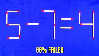 Move only 1 Stick To Make Equation Correct-Matchstick Puzzle ✓✓