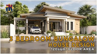 HOUSE DESIGN | 120 sqm. 3 Bedroom Bungalow | OFW Dream House