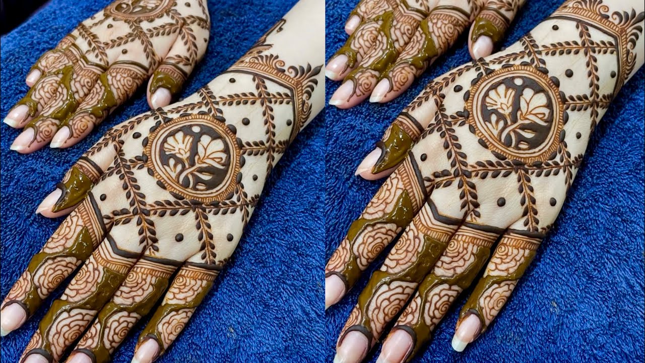 Latest Check Pattern Mehndi Design | Full Hand Mehndi Design | Mehndi ...
