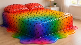 4K ASMR Jelly Bed Jump Compilation | Satisfying Soft Splash Sounds