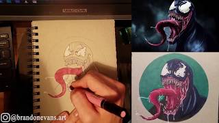 Drawing Venom (4 hour time lapse in 1 minute)