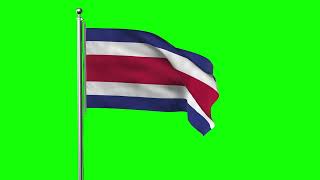 Green screen Footage | Costa Rica Waving Flag Green Screen Animation | Royalty-Free