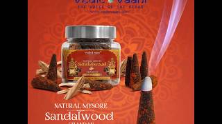 Vedic Vaani Mysore Chandan Sandal Wood Scented Rich Sweet Fragrance Premium Dhoop Incense Cone