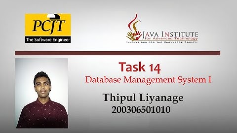 Task14 I Database Management System I Java Institute