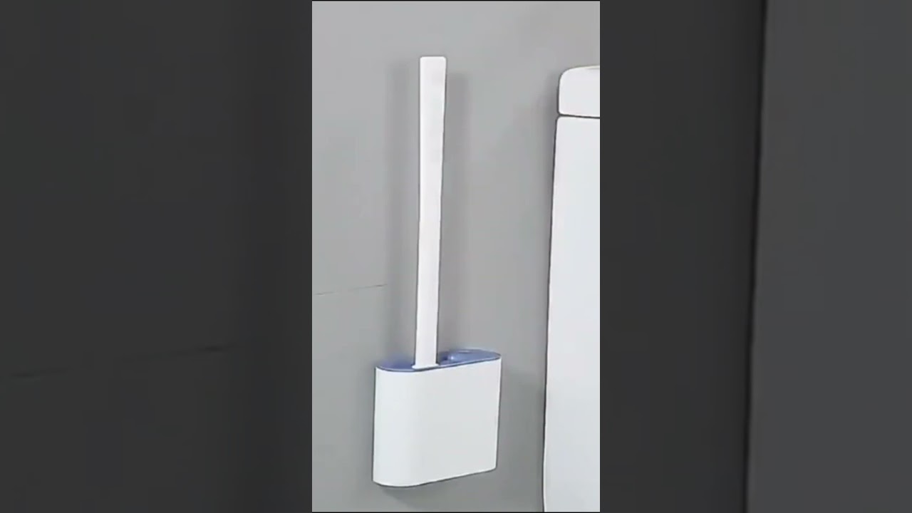 Wall-Mounted Silicone Toilet Brush Set: Stylish Holder for Daily Cleaning 