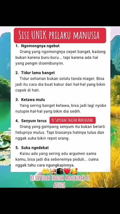 SISI UNIK PRILAKU MANUSIA 🤲🕌🕋❤️🥰@thaifahmanshurah99