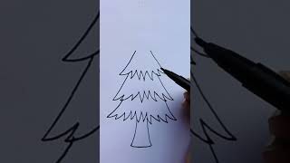 How to Draw a Pine Tree Step by Step ll Easy Line Drawing ll #pinetree #snartidea #creative
