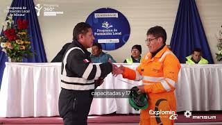 Tercera promoción del Programa 360° de Formación en Ayudantes de Perforación para la U.M San Rafael