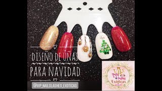 Diseño de uñas para Navidad