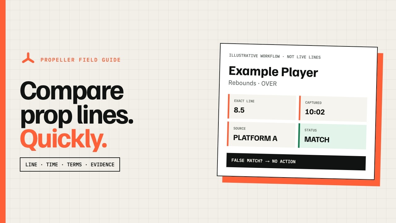 Player prop exact-line comparison workflow video thumbnail