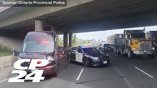 Truck containing stolen vehicles detained on highway 401