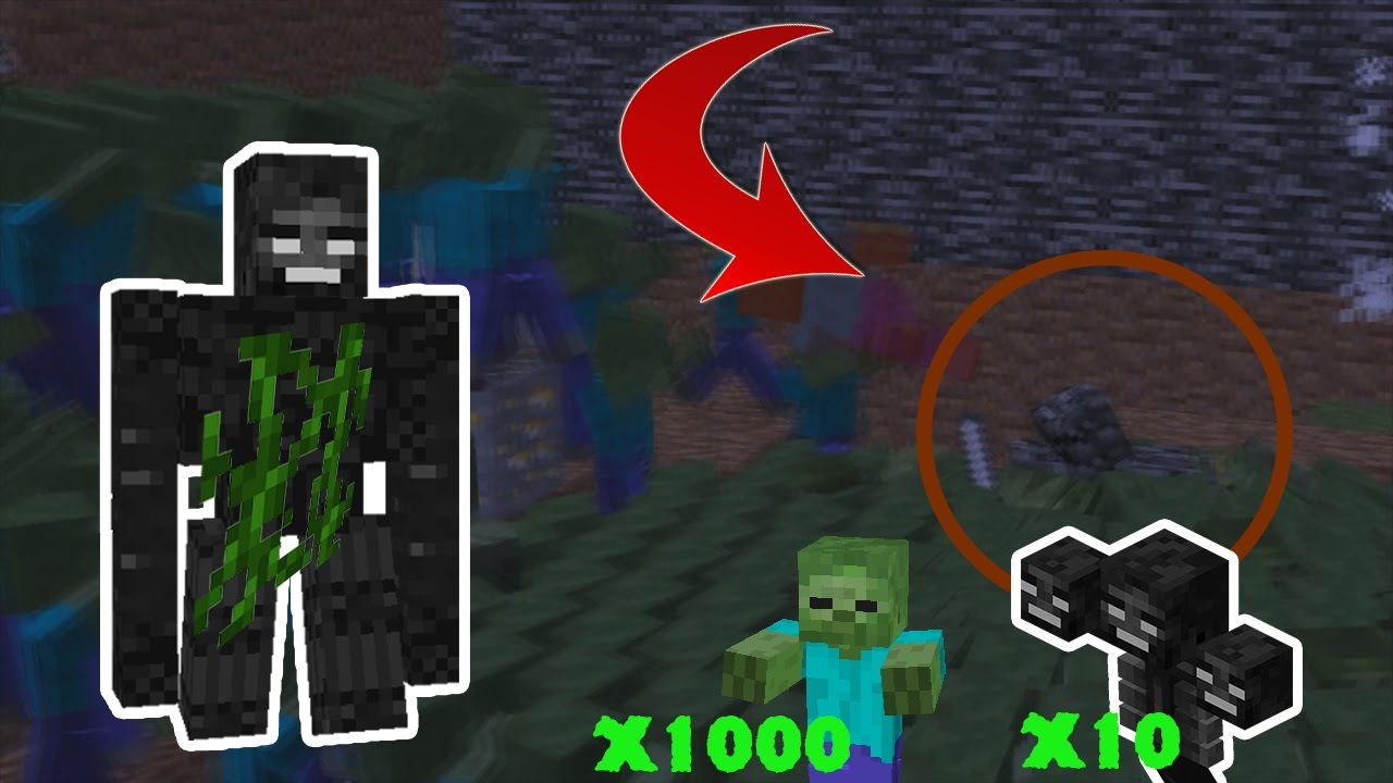 1 BEDROCK GOLEM vs 1000 ZOMBIE , 10 WITHER BOSS l 