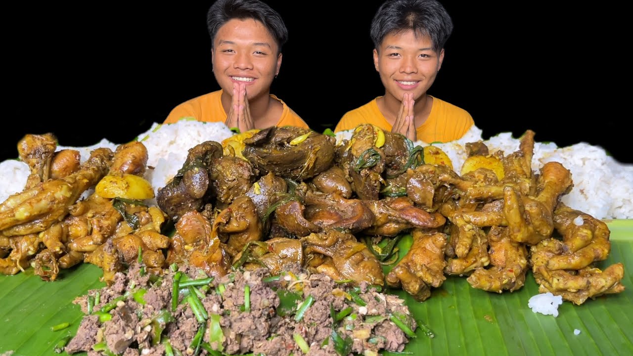 chicken gizzard, feet ,liver mukbang || yen makan kaleja makhong thongba mukbang 🔥# chickengizzard