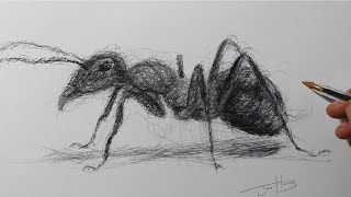 how to draw an ant cool drawing with a ballpoint pen