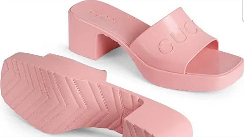 GUCCI Women's rubber slide sandal...unboxing and review!#unboxing #gucci