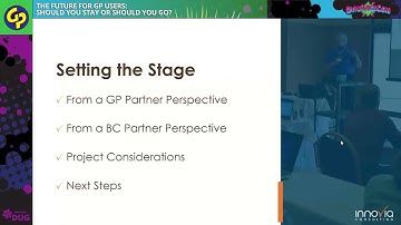 The Future for Dynamics GP Users Should You Stay or Should You Go Presented by Innovia Consulting