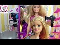 BarbieDollHair Salon 💖Hair wash cut Play Barbie Dolls Videos