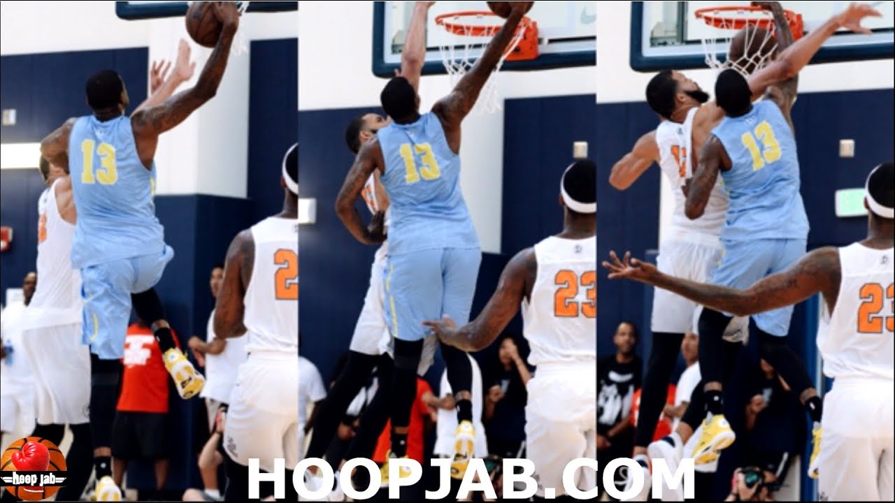 DORRELL WRIGHT POSTERIZES JAVALE MCGEE IN DREW LEAGUE GAME! SICK DUNK! HoopJab