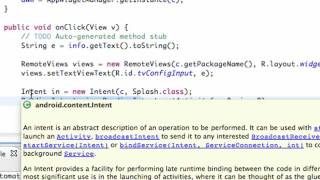 Android Application Development   167   PendingIntent and widget Buttons
