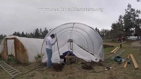 End wall construction for Hoop House 2!