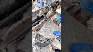 Precisely cutting mosaic tiles with a manual tile nipper for installation work