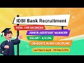 Junior Assistant Manager | IDBI Bank | CA Ayushi Gupta #job #jobvacancy