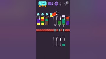 Cups - water sort puzzle | level 192 | ⭐️⭐️⭐️