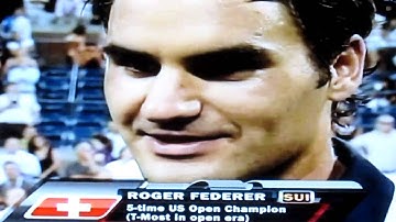 Federer on court interview Round 1 US Open 2010 tweener