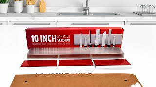 (*No Screws Needed*) Adhesive Magnetic Knife Holder for Wall - No Drill | 10 Inch
