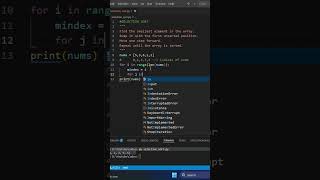 Selection sort #python #sorting #selectionsort  #coding #interviewpreparation #basics