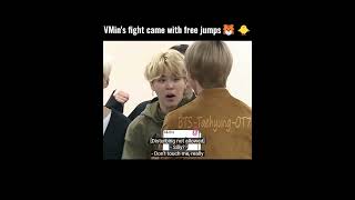 VMin's fight💀came with free jumps🐯🐥#bts #btstaehyungot7 #ytshorts #jimin #v #taehyung #viral #shorts
