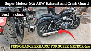 Super Meteor 650 AEW Exhaust and Crash Guard @bikeaholic_progear144