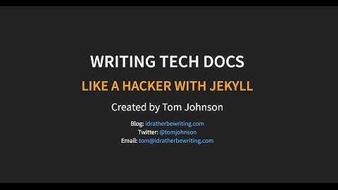 Writing tech docs like a hacker with Jekyll