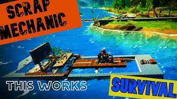 Scrap Mechanic Survival - Made a working paddle wheel boat