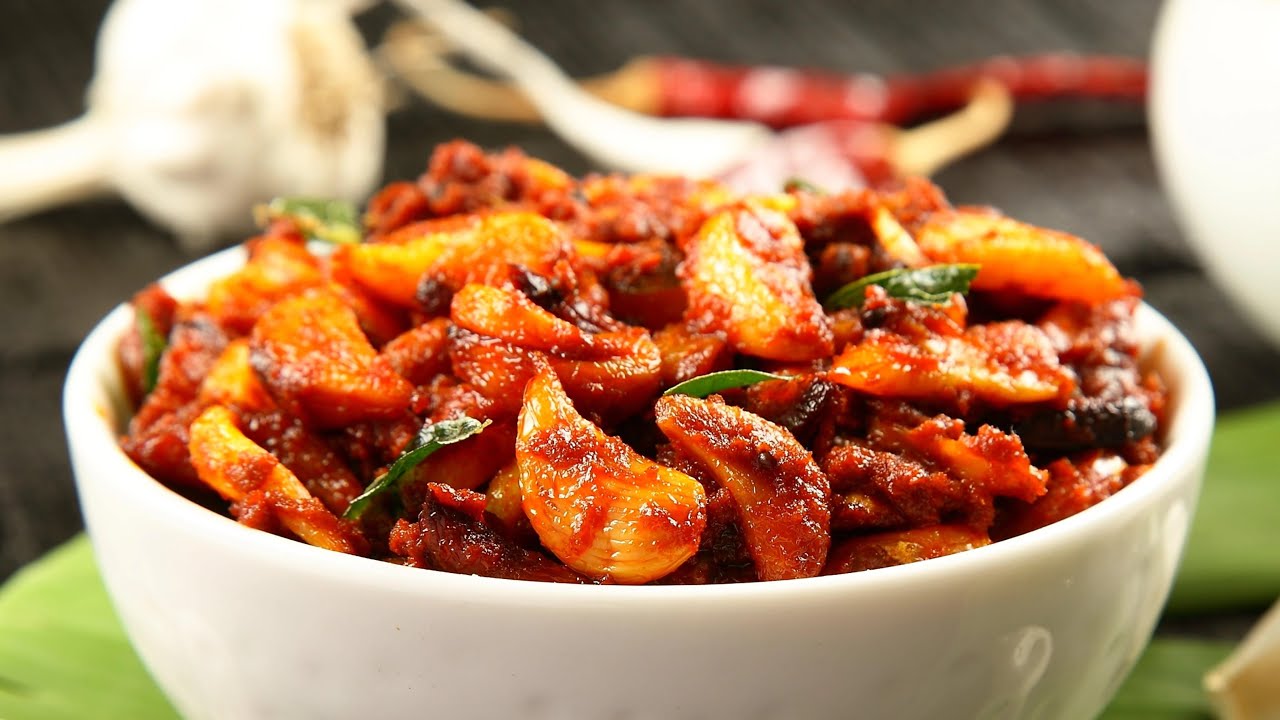 Garlic Pickle Poondu Oorugai Garlic Achaar Recipe Everyday Food