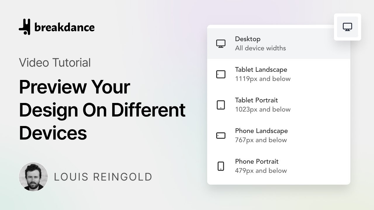 How To Preview Your Design On Different Device Widths in Breakdance ...