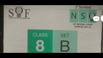 SOF NSO 2025-26 SET B class 8 Answer l Seience Olympiad l#nso2025 #sof #scienceolympiad #answerkey
