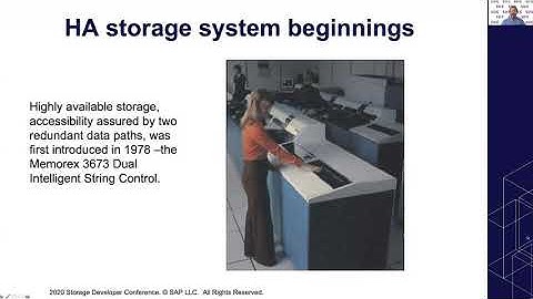 SDC2020: Real World Experiences With High Availability Storage Systems