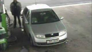 Hit by tires while pumping gas... Now with Audio!