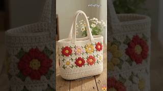 Bag crochet flowers #crochet #satisfying #art #croche #bag #bags #bolsadecroche Bolsa de crochê flor