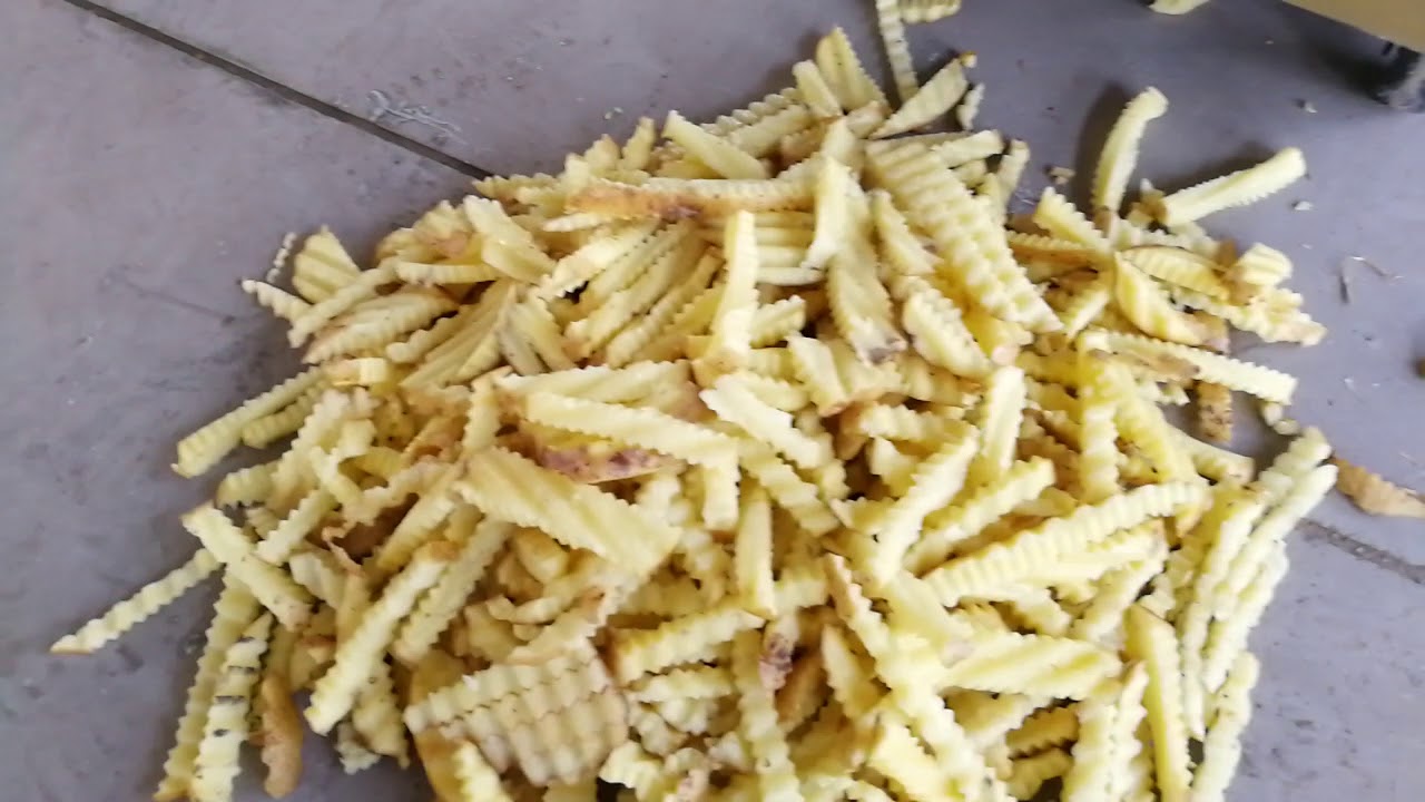 Waves fries cutter machine - YouTube