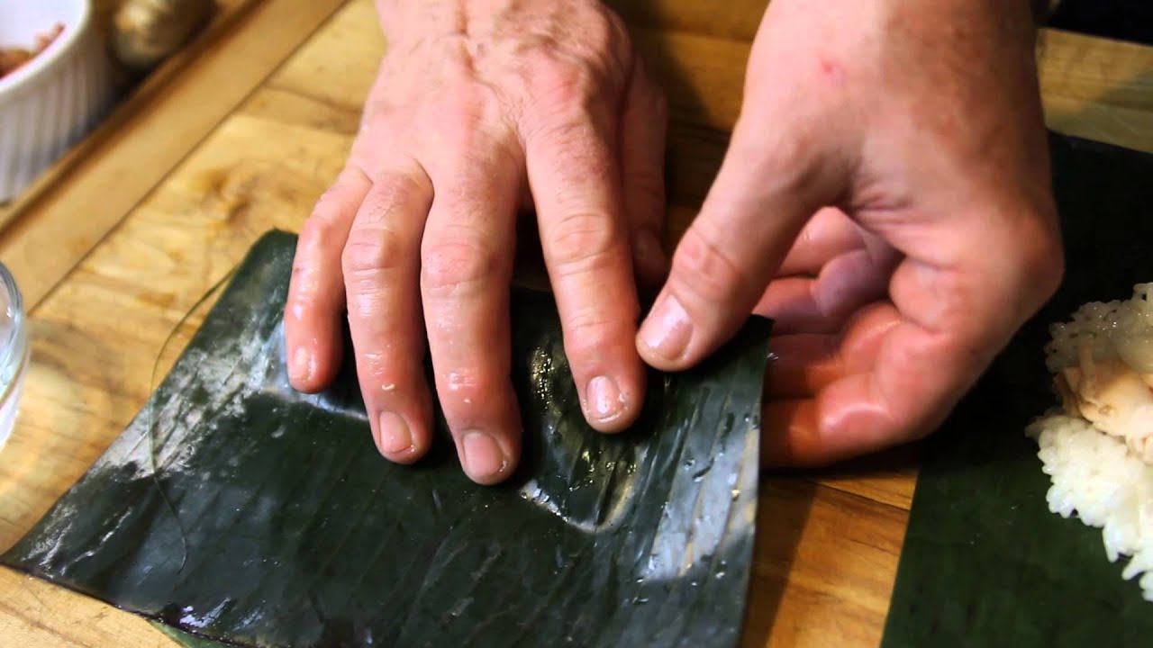 How to Make Chinese Sticky Rice Wrapped in Palm Leaf Asian Cooking