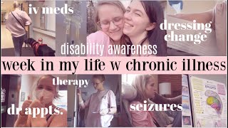 realistic week in my life w chronic illness 2024; dr appts, seizures, dressing change, & more!