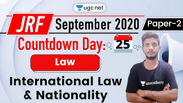 UGC NET Paper 2 Crash Course | Law by Vijendra Dudi | International Law & Nationality