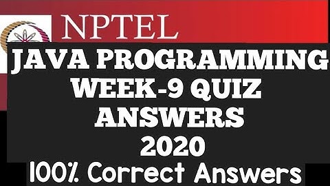 NPTEL PROGRAMMING IN JAVA WEEK-9 QUIZ ASSIGNMENT ANSWERS||#SKumarEdu||#NPTEL|#java||