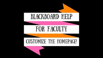 Blackboard for Faculty: Banner and Home Page Design