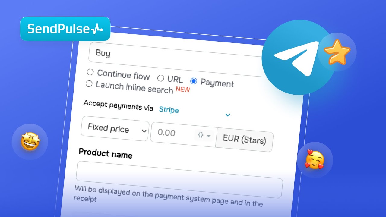 Як приймати платежі Telegram Stars в чат-ботах SendPulse