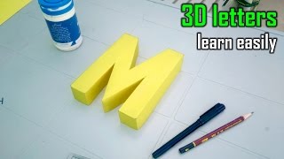 : how make 3d letters from paper, letter M m