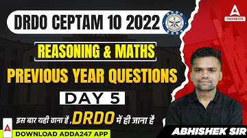 DRDO CEPTAM 10 Previous Year Question Paper #5 | DRDO Maths & Reasoning | DRDO CEPTAM 10 2022