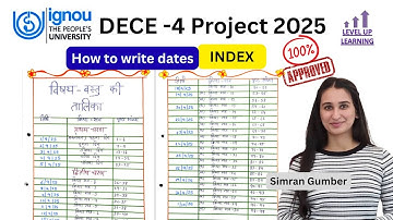 Dates for DECE 4 Project 2025 IGNOU Level Up Learning Simran Gumber